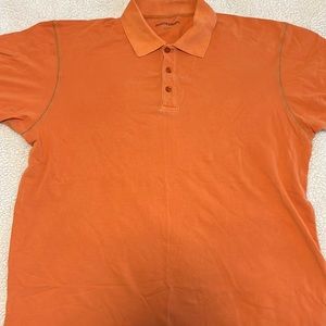 Johnston & Murphy Vintage Slub Short Sleeve Polo Shirt Red Size XL